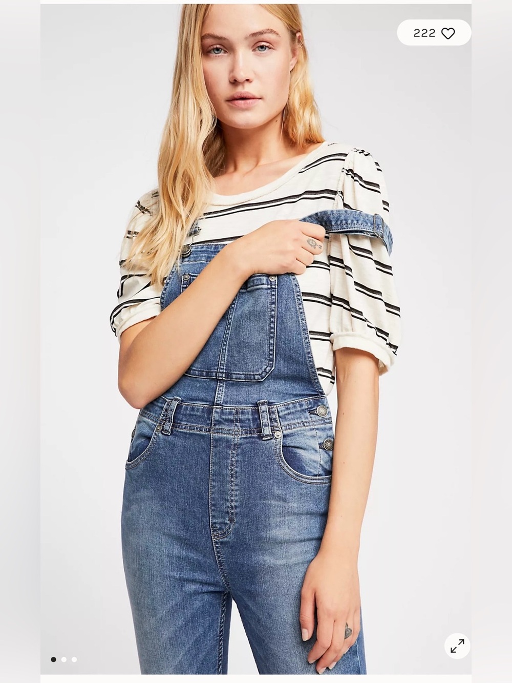 Slim Ankle Denim Overalls